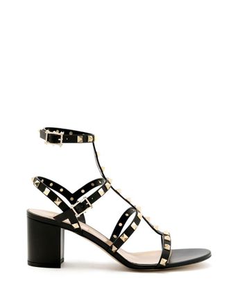 Valentino Garavani Black Rockstud Leather Heels