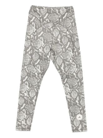 adidas by Stella McCartney snakeskin-print performance leggings - Grey