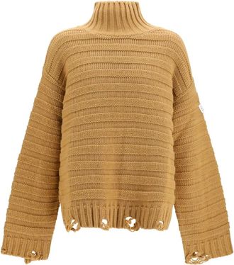 Maison Margiela Maglione Dolcevita in Lana - - Knitwear - Donna - Beige - M