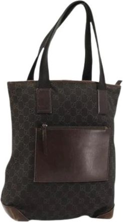 Gucci Pre-owned Tote Bags, female, Brown, Size: ONE SIZE Pre-owned GG Canvas Tote Bag