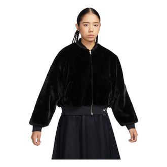 Nike (WMNS) Nike Sportswear Reversible Faux Fur Bomber Jacket Black FB8693-010