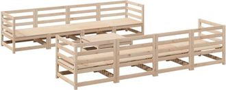 vidaXL Juego De Sof&aacute;s De Jard&iacute;n 9 Pzas Madera Maciza De Pino Vidaxl