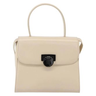 Givenchy Vintage 4G Leather Beige Leather Handbag (Pre-Owned)