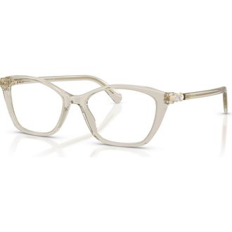 Swarovski 52mm Rectangle optical glasses in Beige at Nordstrom