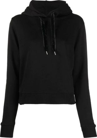 Tommy Hilfiger Short Velvet Trim Hoodie - Dames - Hoodies - Zwart - XL - Katoen - Hoodies & sweatvesten