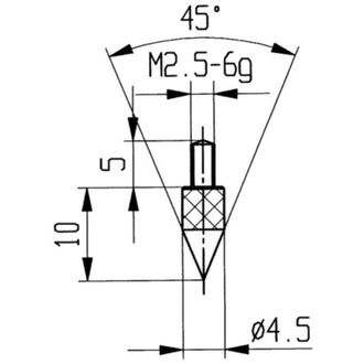 K&auml;fer Conector De Medida, De Carburo, Modelo : Puntiagudo, 45&deg;