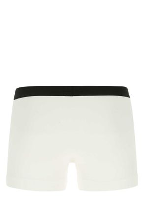 Tom Ford Mens White Stretch Cotton Boxer Exterior: Elastane Intimo Underwear