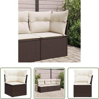 vidaXL Polyrattan - Divano Angolare da Giardino con Cuscini in Polyrattan Marrone