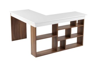 Hanah Home Escritorio De Madera <> 130 X 120 X 72 Cm - Nogal