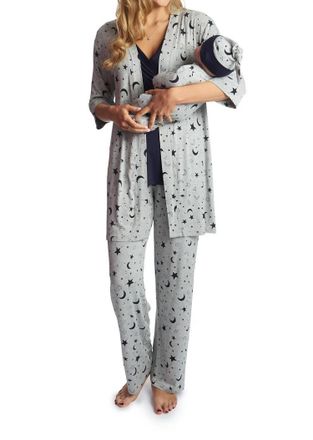 Everly Grey Analise 5 Piece Pajama Set In Twinkle Night