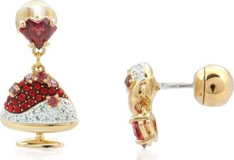 Swarovski Cariti Asymmetrical Red Bean Ice Drop Earrings