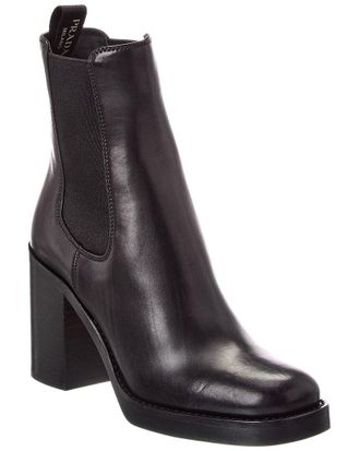 Prada Logo Leather Bootie