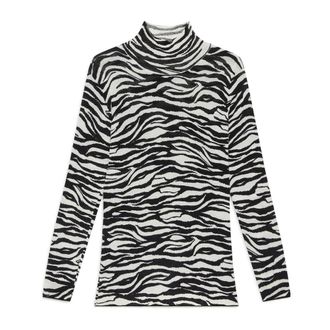 Maliparmi Turtlenecks, female, Black, Size: M Printed Knit Knitwear