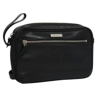 Burberry Pre-owned Leather clutches - Dames - Pre-owned - Zwart - Maat: ONE Size Leer