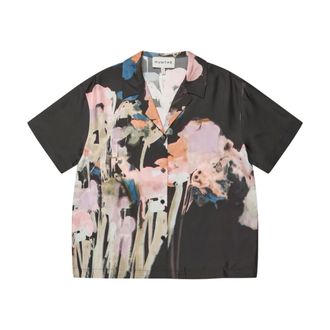 Munthe Shirts, female, Black, L, Elegant Silk Top with Abstract Print