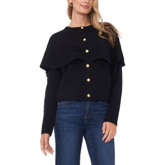 Vince Camuto Cape Detail Cardigan in Rich Black at Nordstrom Rack, Size Xx-Large