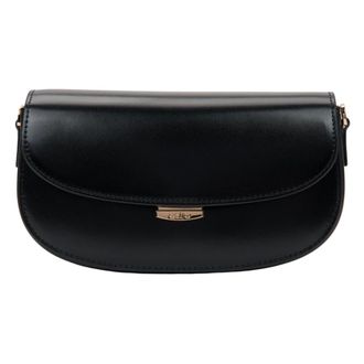 Estro & Luminara Shoulder Bags, female, Black, Size: ONE SIZE Saddle Shape Shoulder Bag