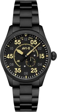 AVI-8 Spitfire Type 300 Eclipse Automatic Bracelet Watch, 42mm in Black/black at Nordstrom