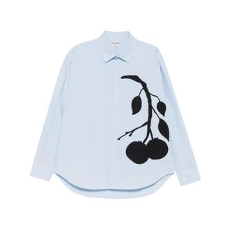 J.W.Anderson Persimmon Applicatie Shirt - Heren - Overhemden - Blauw - Maat: S Katoen