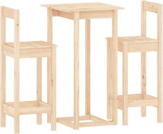 vidaXL 3 Piece Bar Set Solid Wood Pine Vidaxl