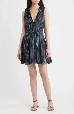 D&ocirc;en Aubrey Silk Blend Minidress in Hepburn Dot at Nordstrom, Size Xx-Small