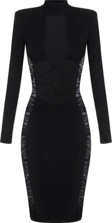 Elisabetta Franchi Lace-panelled Mesh-insert Dress