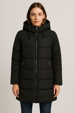 Only Steppmantel ONLY ONLMANNY LONG PUFFER COAT OTW ZL, Damen, Gr. S, schwarz, Web, Obermaterial: 60% Polyester, 40% Nylon, unifarben, regular fit, hoch ge