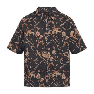 AllSaints Fortune Short Sleeve Boxy Shirt - Heren - Korte mouwen Overhemden - Zwart - S - Katoen - Overhemden