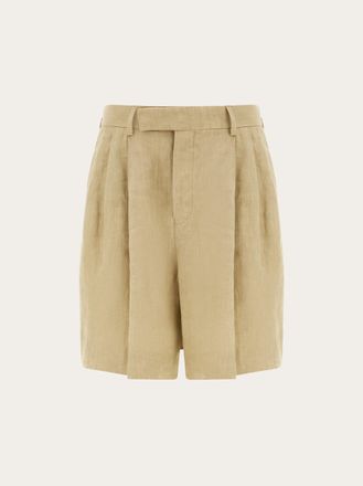 Ferragamo Men Linen bermuda short Grey