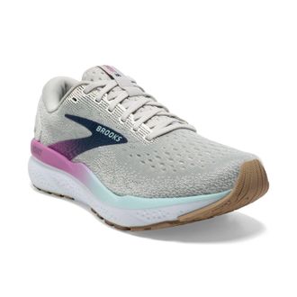 Brooks Womens Brooks Ghost 16 120407-1B-175 Sneakers White Gray Blue Running Shoes