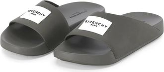 Givenchy Sliders, male, Green, Size: 12 US Logo Slides