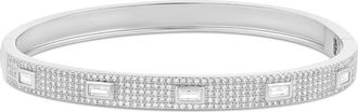 SHYMI Baguette and Pav&eacute; Bangle in Silver at Nordstrom
