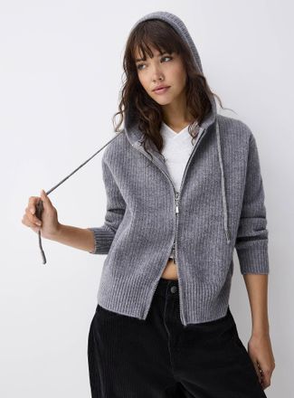 Twik Womens Shaker-rib hooded jacket