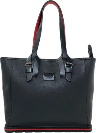 Christian Louboutin Black Leather Tote Bag (Pre-Owned)