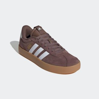 adidas Sneaker ADIDAS SPORTSWEAR VL COURT 3.0, Damen, Gr. 44,5, weiss (earth strata, cloud wei&szlig;, gold metallic), Leder, Synthetik, Schuhe Sneaker, inspiriert