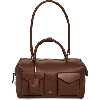 Max Mara Bowler Leather Satchel in Brown at Nordstrom