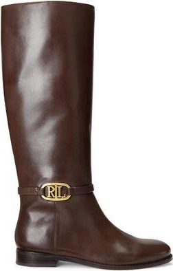 Ralph Lauren BRIDGETTE BURNISHED LEATHER TALL BOOT