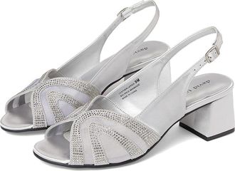 David Tate Desire Womens Dress Sandals Silver : 10.5 WW (EE), Leather/Rubber