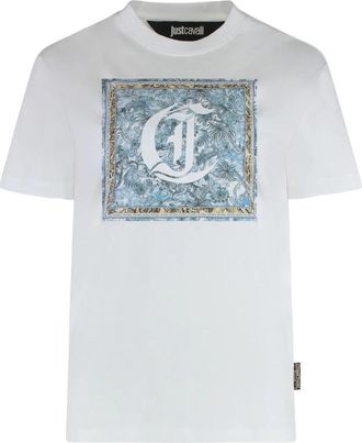 Just Cavalli T-shirt met print - Dames - T-shirts - Wit - S - Katoen - Tops