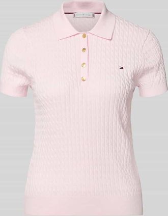 Tommy Hilfiger Slim Fit Poloshirt aus reiner Baumwolle in Rosa, Gr&ouml;&szlig;e XL
