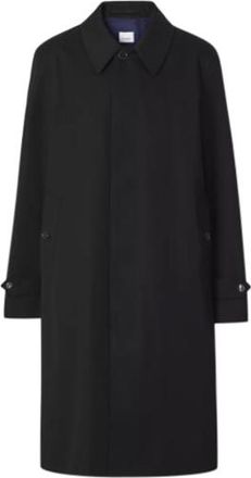 Burberry Black Cotton Gabardine Car Coat Size L