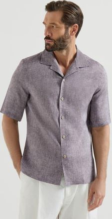Brunello Cucinelli Short sleeve shirt in Hazelnut at Nordstrom, Size Xxx-Large Eu