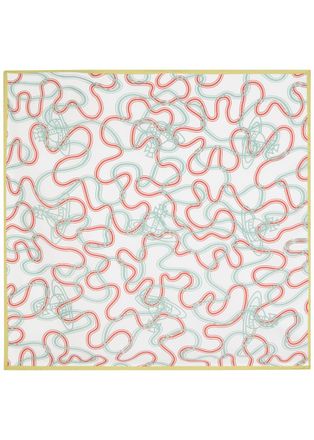 Vivienne Westwood Wiggle Orb Printed Silk Scarf - Ivory - One Size