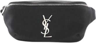 Saint Laurent Pre-owned Canvas Waist Bag - Heren - Vintage Heuptassen - Zwart - ONE Size - Vintage