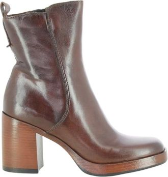 Mjus Bruine Damesschoenen Stijlvol Model - Dames - Laarzen met Hak - Bruin - 38 EU - Schoenen