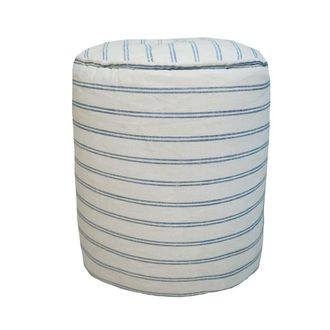 MX HOME Puf Desenfundable - Lino rayado azul