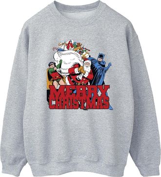 DC Comics DC Comics Heren Batman Vrolijk Kerstfeest Comic Sweatshirt (Sportgrijs)