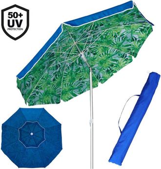Trade Shop Trade Shop - Paraguas Mar Beach Garden Aluminio Grande 200cm Tropical Con Funda