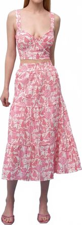 Astrid Naples Top In Pink Toile
