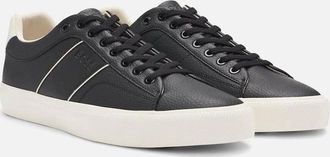 HUGO BOSS Mens BOSS Faux Leather Trainers, Black - Size: 11